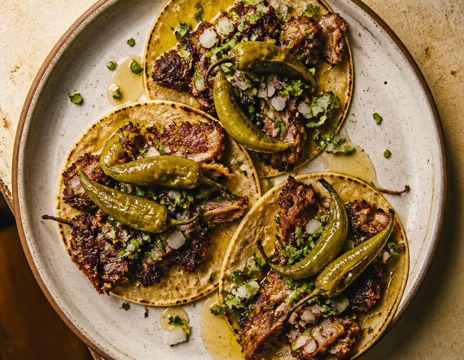 Tacos de Suadero con Chile en Aceite