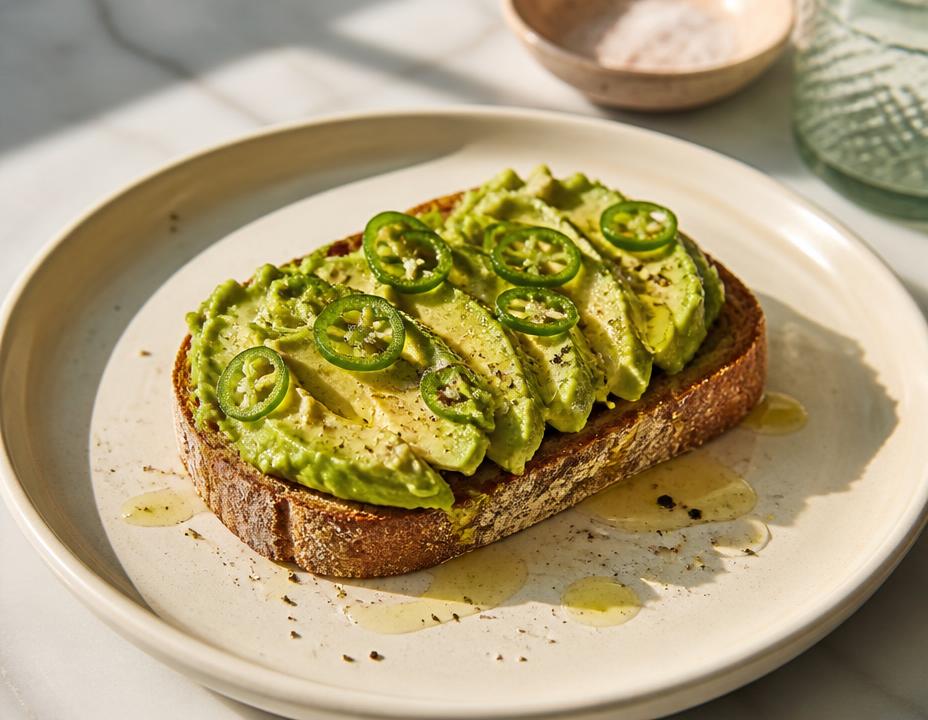 Pan con Aguacate, Serrano y Aceite